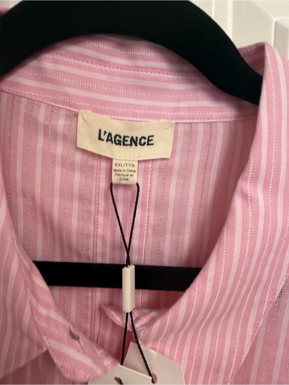 L'AGENCE Cosette Striped Cotton Crop Shirt Size XXL - Picture 6 of 8